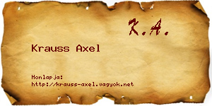 Krauss Axel névjegykártya